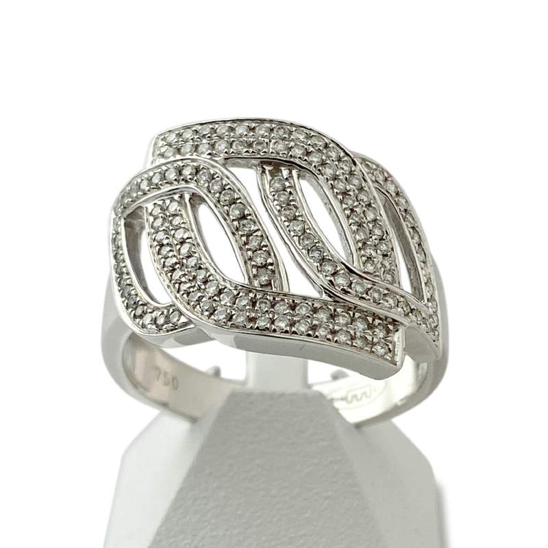 Bague d'occasion or 750 blanc diamants - vue 1