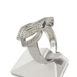 Bague d'occasion or 750 blanc diamants - vue 2