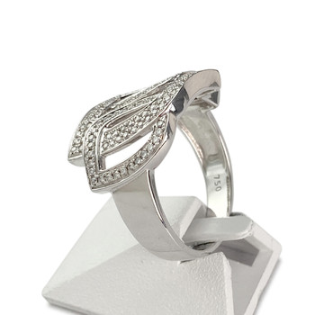 Second-hand gold ring 750 white diamonds