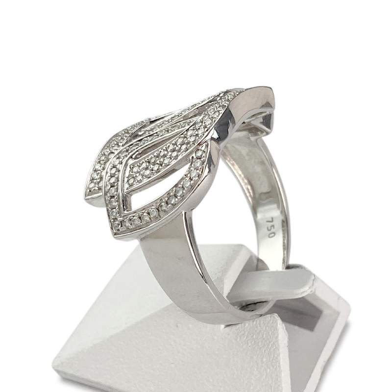 Bague d'occasion or 750 blanc diamants - vue 2