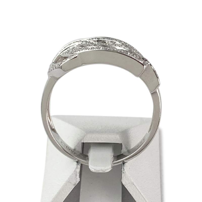 Bague d'occasion or 750 blanc diamants - vue 3