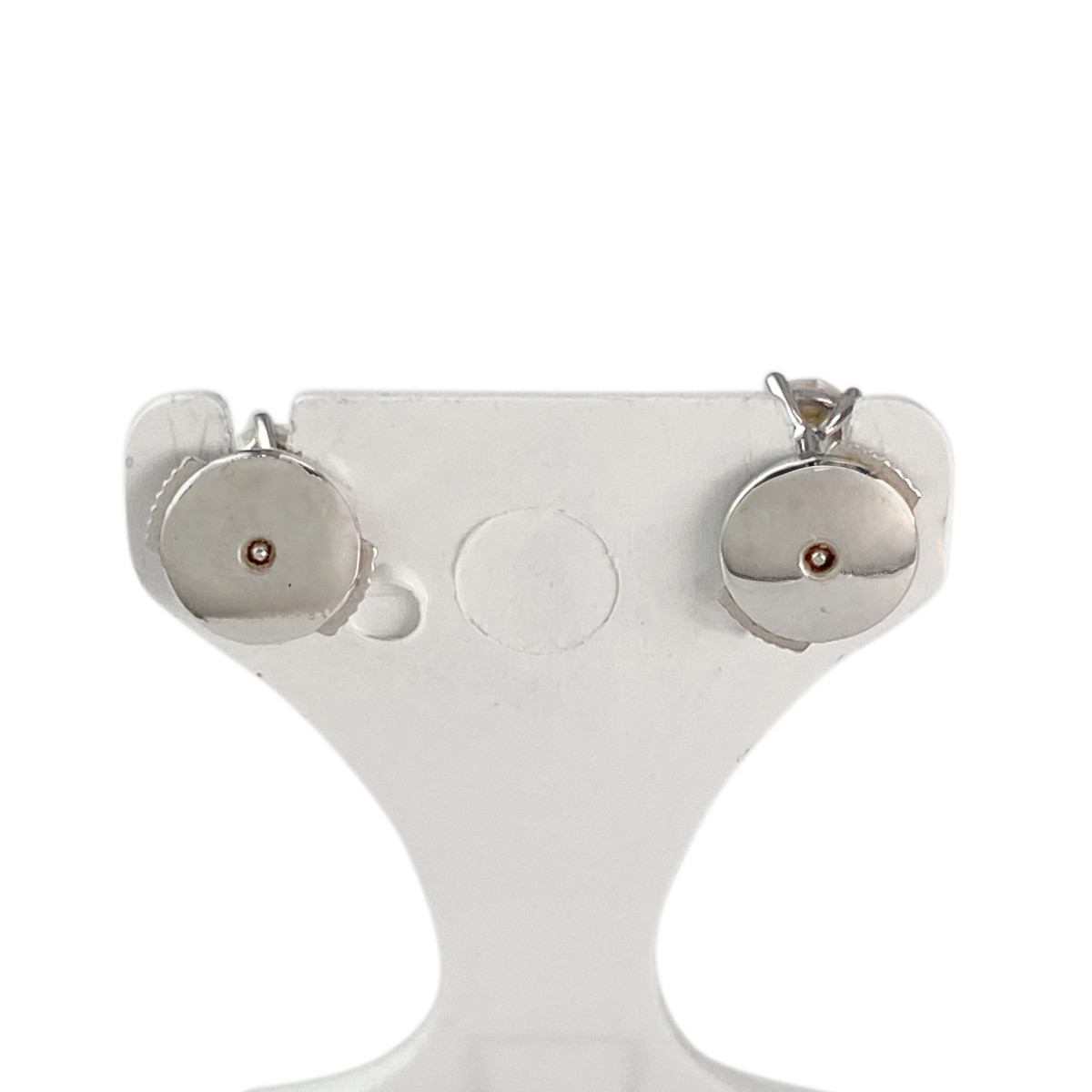 Boucles d'oreilles d'occasion or 750 blanc diamants - vue 3