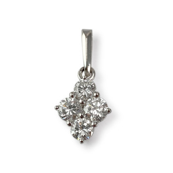 Tweedehands gouden hanger 750 witte diamanten