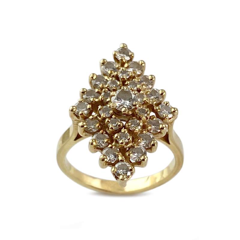 Bague d'occasion or 750 jaune diamants - vue 1