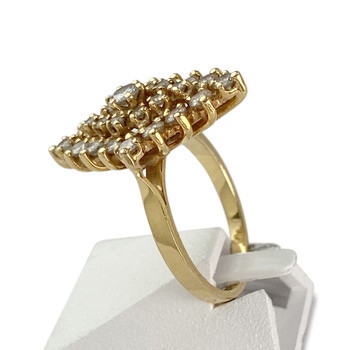Second-hand gold ring 750 yellow diamonds