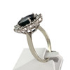 Bague d'occasion or 750 blanc saphir diamants - vue V2