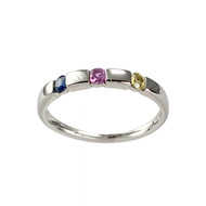 Bague d'occasion or 750 blanc saphirs