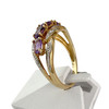 Bague d'occasion or 750 2 tons améthystes et diamants - vue V2
