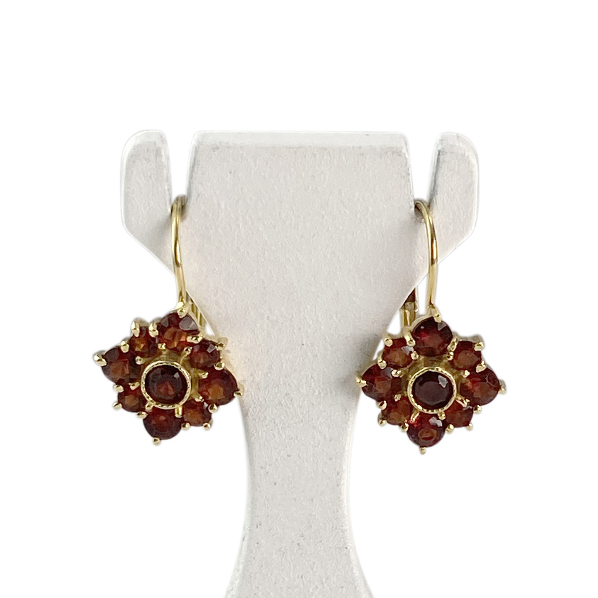Boucles d'oreilles d'occasion or 750 jaune grenats