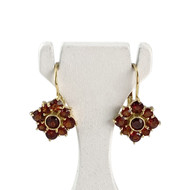 Boucles d'oreilles d'occasion or 750 jaune grenats