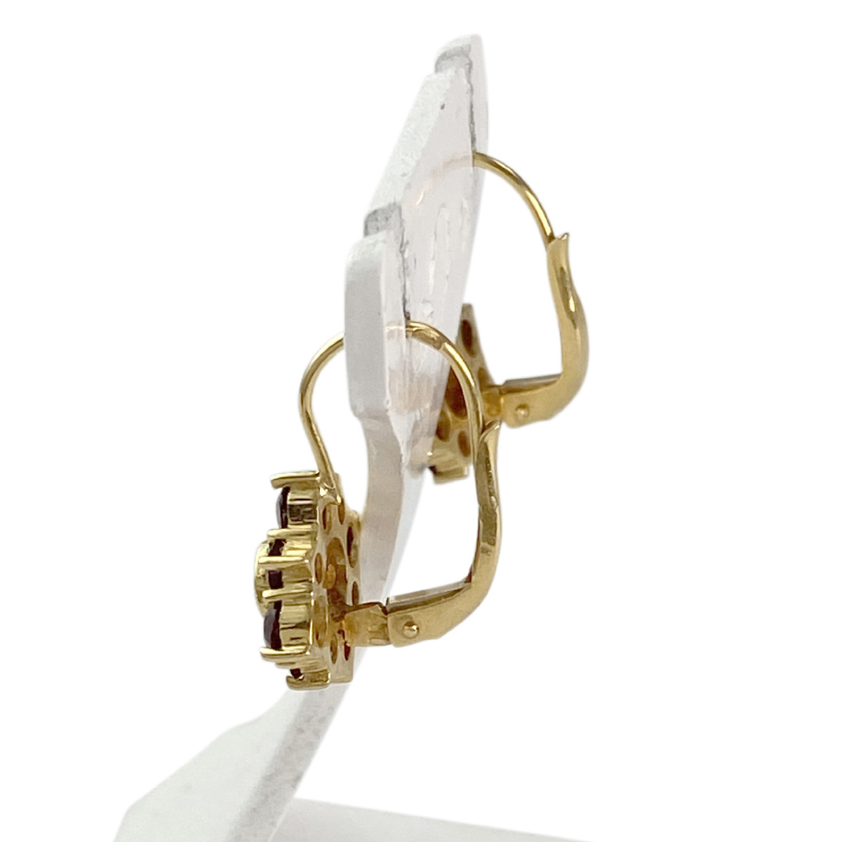 Boucles d'oreilles d'occasion or 750 jaune grenats - vue 2