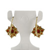 Boucles d'oreilles d'occasion or 750 jaune grenats - vue V3