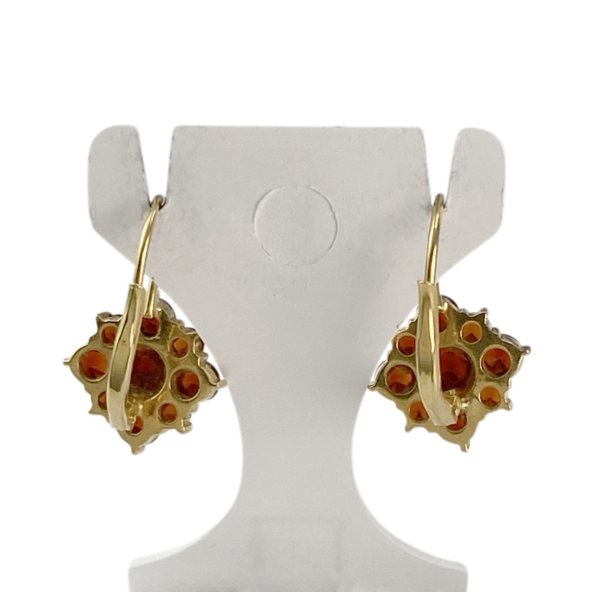 Boucles d'oreilles d'occasion or 750 jaune grenats - vue 3