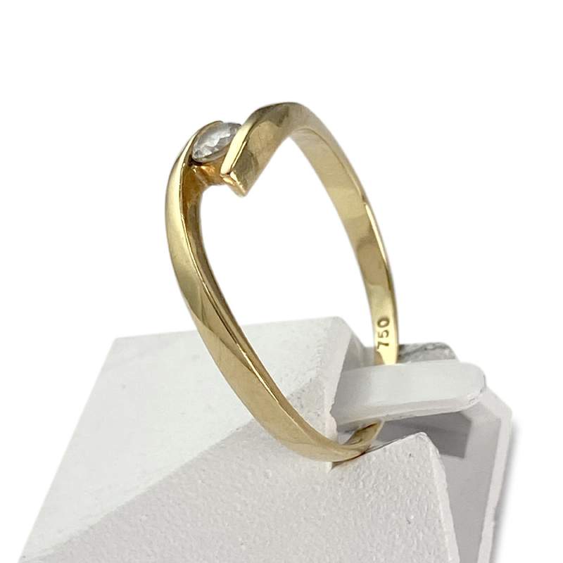 Bague d'occasion or 750 jaune zirconia - vue 2