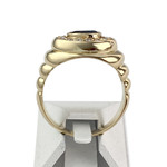 Second hand gold 750 yellow sapphire diamonds ring - view 3