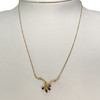 Collier d'occasion or 750 jaune saphirs rubis 43 cm - vue V2