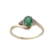 Bague d'occasion or 375 jaune émeraude zirconias