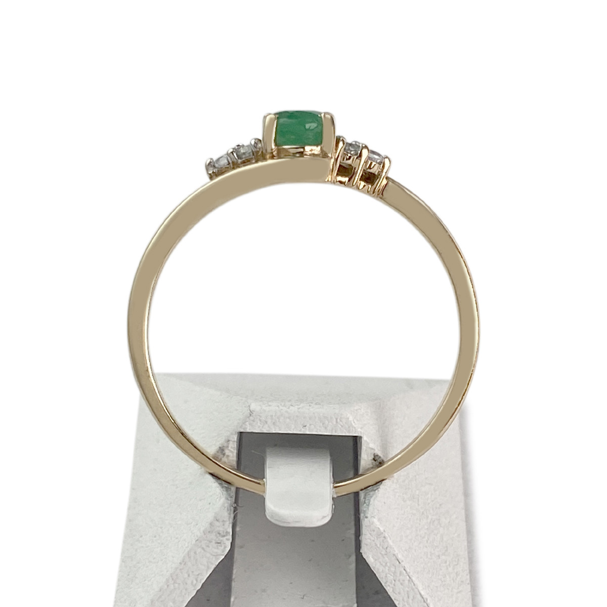 Bague d'occasion or 375 jaune émeraude zirconias - vue 3
