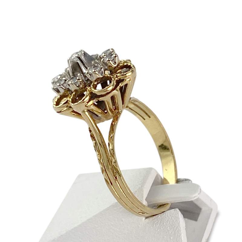 Bague d'occasion 2 ors 750 spinelles synthétiques - vue 2