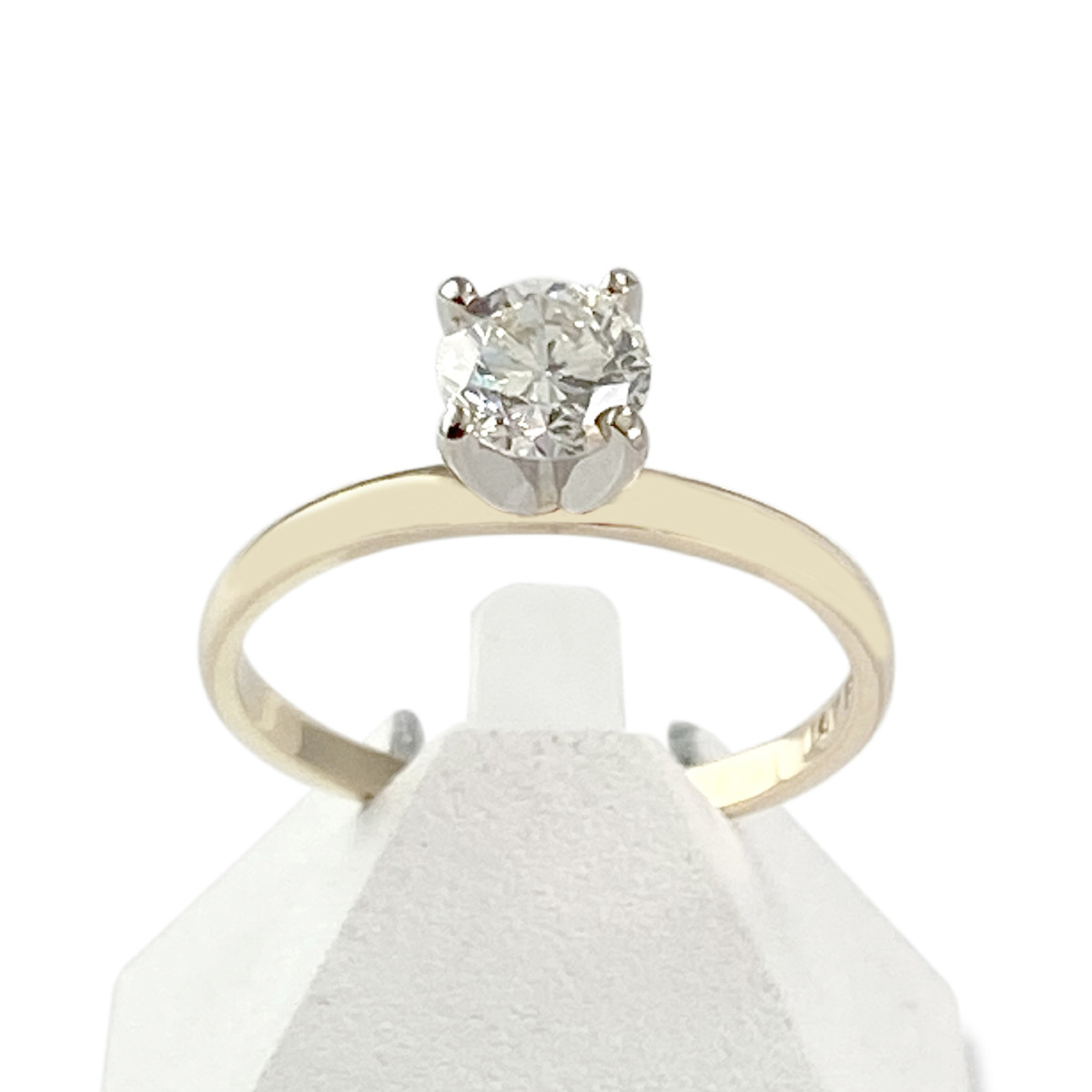 solitaire d'occasion 2 ors 585 diamant 0,60 carat