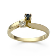 Bague d'occasion or 750 jaune saphir diamant