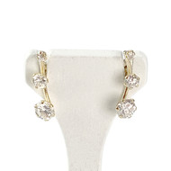 Boucles d'oreilles d'occasion or 750 jaune zirconias
