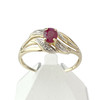 Bague d'occasion or 750 2 tons rubis diamants - vue V1