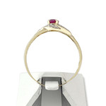 Tweedehands ring goud 750 2 tonen robijn diamant - bekijk 3