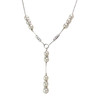 Collier d'occasion or 750 blanc diamants perles de culture du Japon 40 cm - vue V1