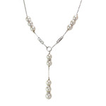 Collier d'occasion or 750 blanc diamants perles de culture du Japon 40 cm - vue 1