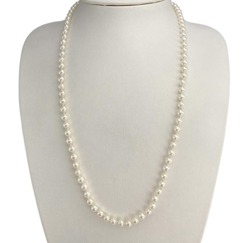 Collier d'occasion or 750 jaune perles de culture du Japon 58 cm - vue 2