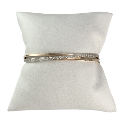 Tweedehands armband goud 750 roos diamant 55 mm