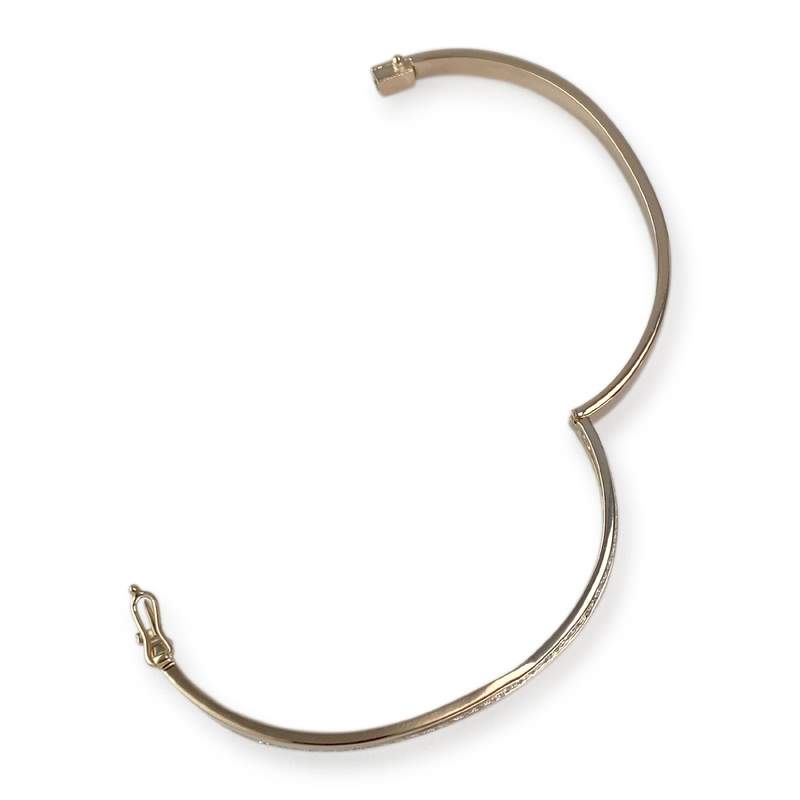 Bracelet d'occasion or 750 rose diamants 55 mm - vue 2