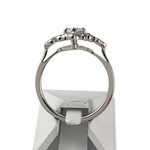 Pre-owned 750 white gold ring with white and black diamonds - view 3