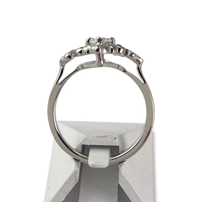 Bague d'occasion or 750 blanc diamants blancs et noirs traités - vue 3