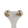 Boucles d'oreilles d'occasion or 750 jaune perles bouton zirconias - vue V3