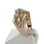 Bague d'occasion or 750 rose et rhodié spinelles synthétique - vue 2