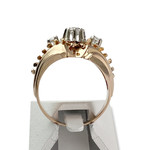 Bague d'occasion or 750 rose et rhodié spinelles synthétique - vue 3