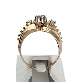 Bague d'occasion or 750 rose et rhodié spinelles synthétique