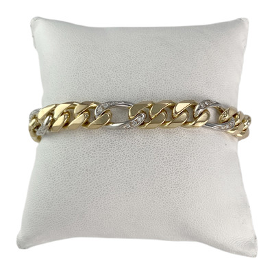 Tweedehands armband 2 goud 750 diamanten 19,5 cm