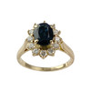Bague d'occasion or 750 jaune saphir diamants - vue V1