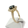 Bague d'occasion or 750 jaune saphir diamants - vue V2