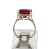Bague d'occasion or 750 jaune rubis synthétique - vue V3