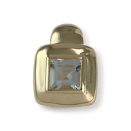 Pendentif d'occasion or 750 jaune aigue marine