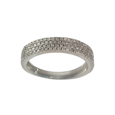 Bague d'occasion or 375 blanc diamants