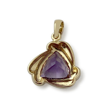 Tweedehands gouden hanger 750 geel amethydye