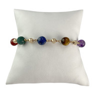 Bracelet d'occasion or 750 jaune pierres fines 20 cm