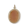 Pendentif d'occasion or 750 jaune camée coquille ovale - vue V2