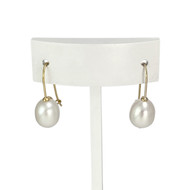 Boucles d'oreilles d'occasion or 375 jaune perles de culture de Chine