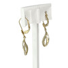 Boucles d'oreilles d'occasion or 375 jaune et rhodié diamants - vue V2